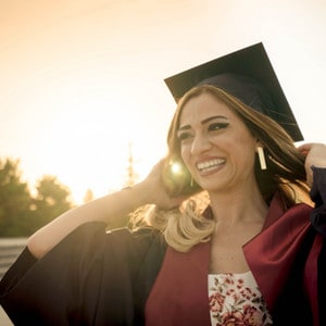 female with graduation cap